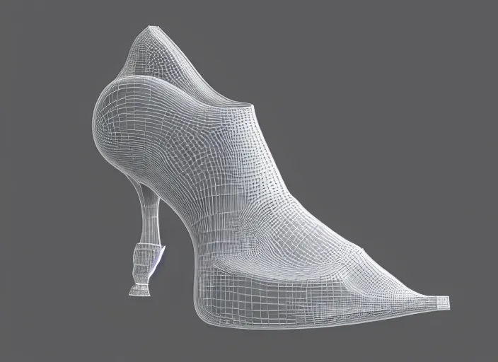 Image similar to shoe in the shape salvador dali, 3 d rendering, studio light