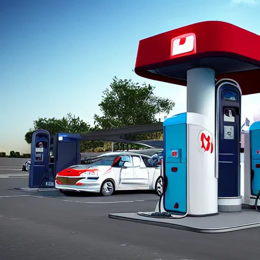 Prompt: mobile fuel station, futuristic art