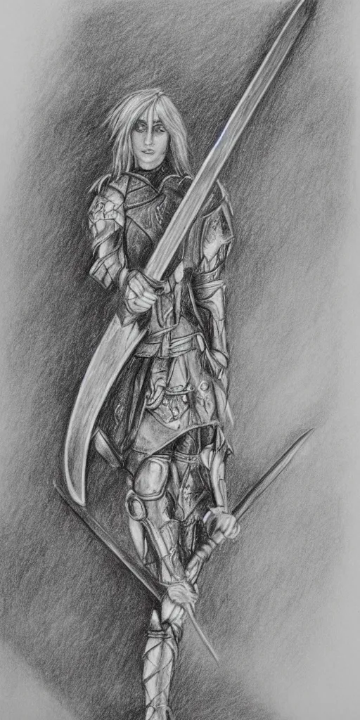 Image similar to pencil drawing of scottish claymore