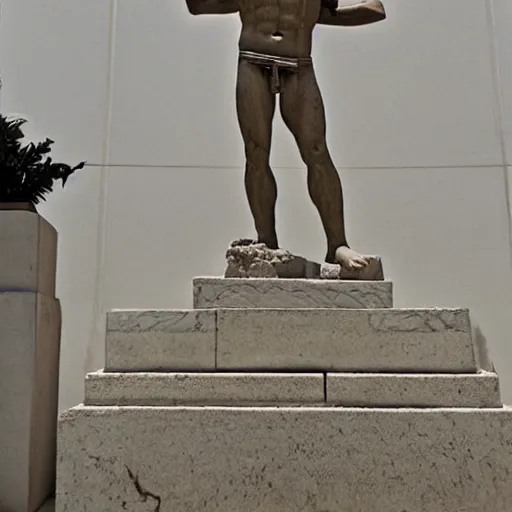 Prompt: a greek statue of benjamin netanyahu