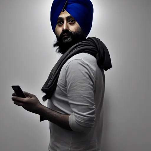 Prompt: Goosepreet Singh, iPhone portrait, studio light - n 4