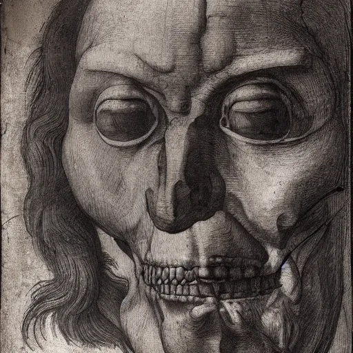 Image similar to Leonardo da Vinci anatomy study,unconventional