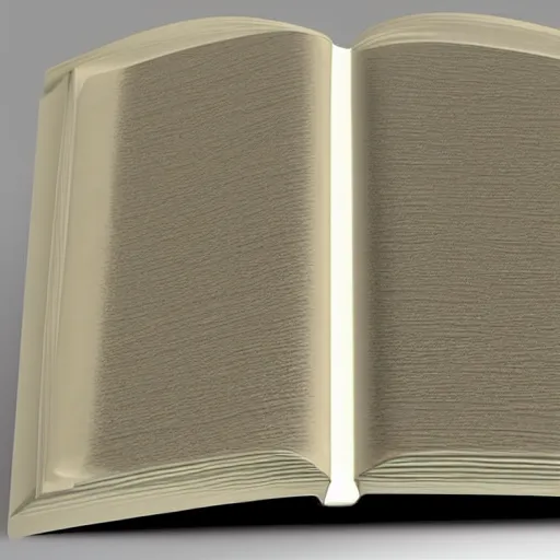 Image similar to 3 d images of cream colored hard cover books falling with a white backdrop. ultra - realistic.