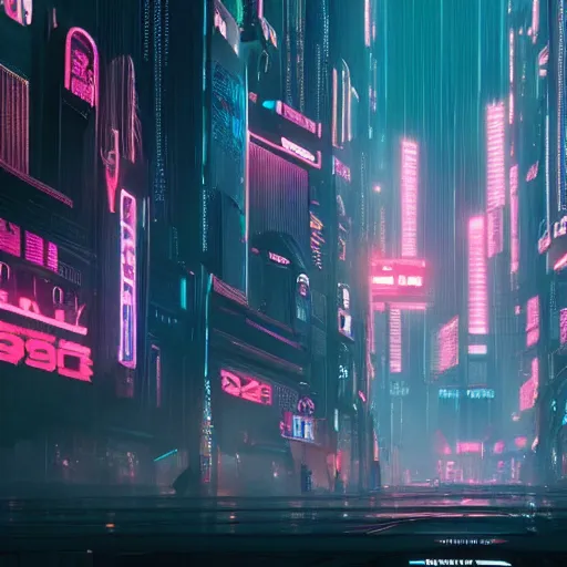 Prompt: a vast cyberpunk city in the style of blade runner 2 0 4 9, highly detailed, cinematic, award winning