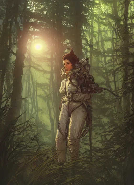 Prompt: astronaut in a forest, D&D, fantasy, intricate, cinematic lighting, highly detailed, digital painting, artstation, concept art, smooth, sharp focus, illustration, art by Terry Moore and Greg Rutkowski and Alphonse Mucha