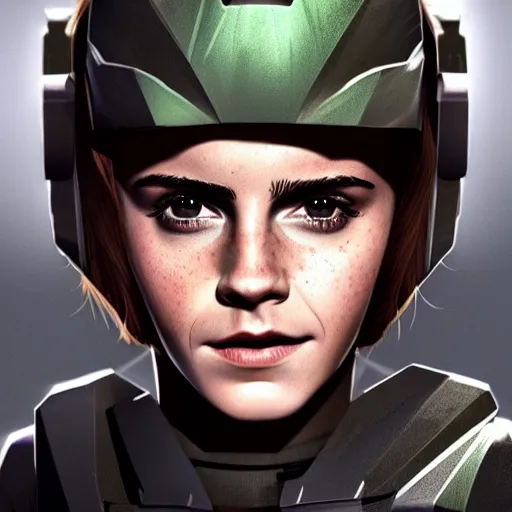 Prompt: Emma Watson as master chief, digital art, artstation, concept art, sharp focus, 4k, high detail