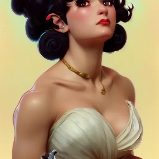 Image similar to betty rubble, intricate, elegant, highly detailed, digital painting, artstation, concept art, smooth, sharp focus, illustration, art by artgerm and greg rutkowski and alphonse mucha and william - adolphe bouguereau