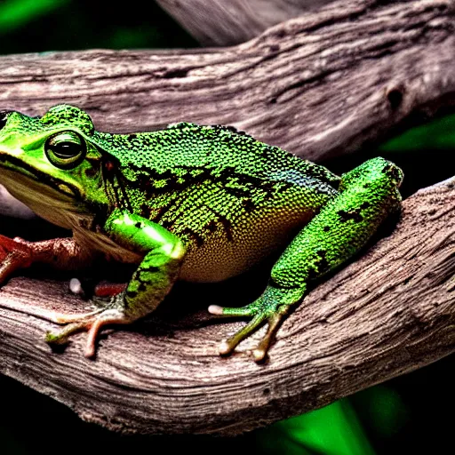 Prompt: amphibian connoisseur realistic hdr 8 k dramatic