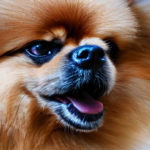 Image similar to Great Pomeranian, photorealistic, photography, wife angle