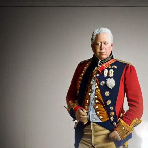 Image similar to king george iii, realistic, colorized, cinematic lighting, portrait