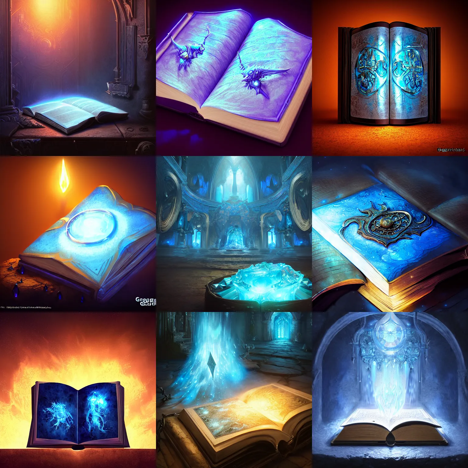 Prompt: magic book with blue crystal in cover, fluid energy, fantasy digital art, octane render, 5 4 s, dungeon background, torchlights, darkness, high key lighting, volumetric light, digital art, highly detailed, fine detail, intricate, ornate, complex, octane render, unreal engine, photorealistic by greg rutkowski, jesper ejsing,