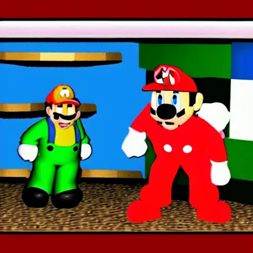 Image similar to a still of the eric andre show in 1 9 9 6 super mario 6 4 graphics