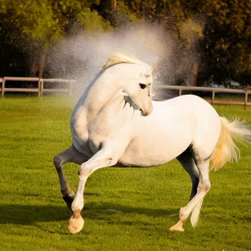 Image similar to horse snorting white powder