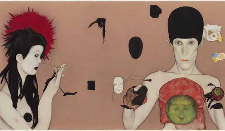 Image similar to original sin, gui, by mariko mori, egon schiele, tadanori yokoo, toshiko okanoue