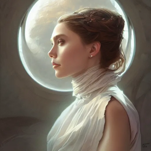 Prompt: ultra realistic illustration, elizabeth olsen, intricate, elegant, highly detailed, digital painting, artstation, concept art, smooth, sharp focus, illustration, art by artgerm and greg rutkowski and alphonse mucha