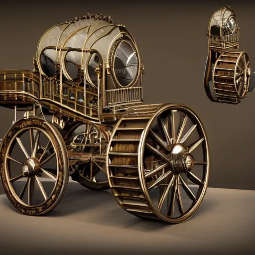 Prompt: digital 3d rendering of Victorian Time machine, hyperrealistic, 8k, unreal engine