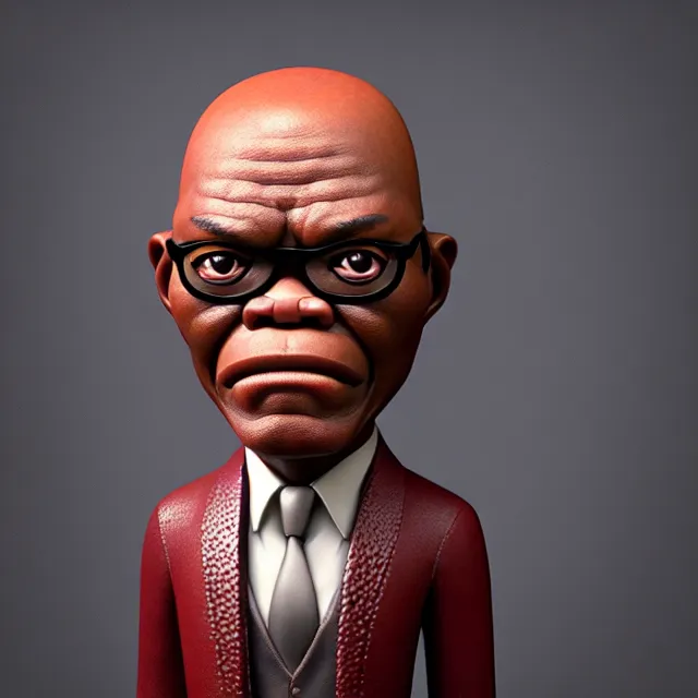 Image similar to bizarre fruit figurine that looks just like samuel l jackson by naoto hattori 8 k, beautiful intricate painting, hyper realistic, octane render