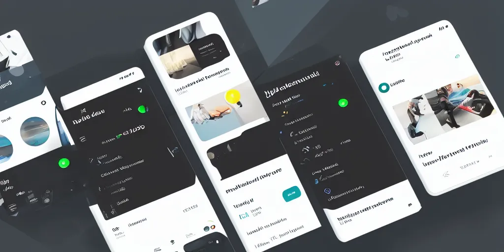 Prompt: UC mock-up for a time traveling app, hyperrealistic, flat design, dark mode