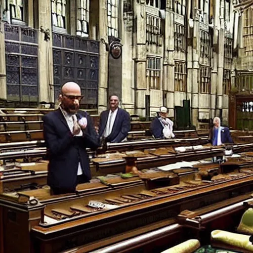 Image similar to Walter white inside the House of Commons