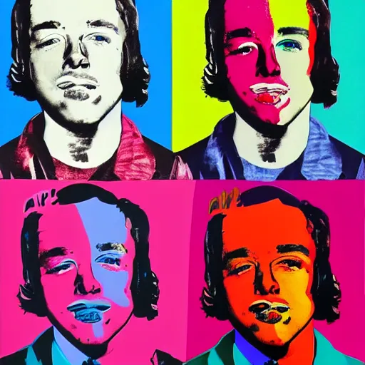 Image similar to warhol. ss and mac miller, art by craig wiley, kehinde wiley, smooth, clear face, sharp focus, 8 k, hd