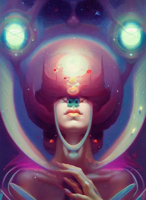 Prompt: symmetry!! virgo!!!! highly detailed, high contrast, light reflection, trippy, nebula, trending on art station by artgem, by peter mohrbacher, by wlop, by ruan jia