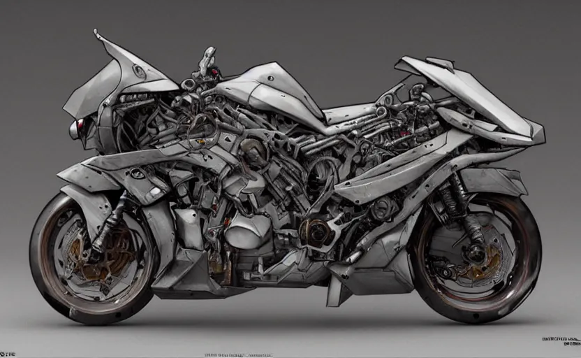 Image similar to Cyberpunk yamaha motorcycle, hyperrealistic mixed media, stunning 3d render inspired art by P. Craig Russell and Barry Windsor-Smith + perfect facial symmetry + dim volumetric lighting, 8k octane beautifully detailed render, post-processing, extremely hyperdetailed, intricate futuristic mechanic parts, epic composition, grim yet sparkling atmosphere, cinematic lighting + masterpiece, trending on artstation