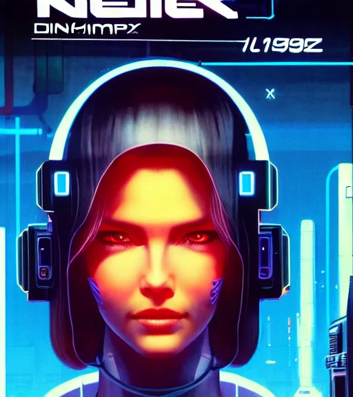 Prompt: cable plugged in, side of head, very very beautiful woman, cyberdeck computer terminal, netrunner, 1 9 7 9 omni magazine cover, style by vincent di fate, cyberpunk 2 0 7 7, very coherent, detailed, 4 k resolution, unreal engine, daz