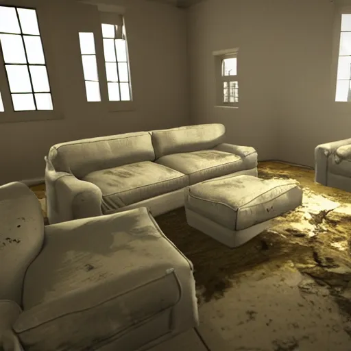 Image similar to a whole bunch of jellyfish smeared on the sofa in the living room, realistic, hdr, clear image, hdd, dynamic lighting, rtx on,