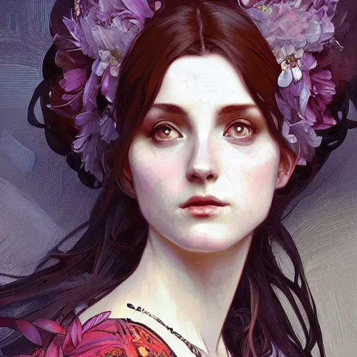 Image similar to beautiful victorian raven digital painting, art by artgerm and greg rutkowski, alphonse mucha, cgsociety