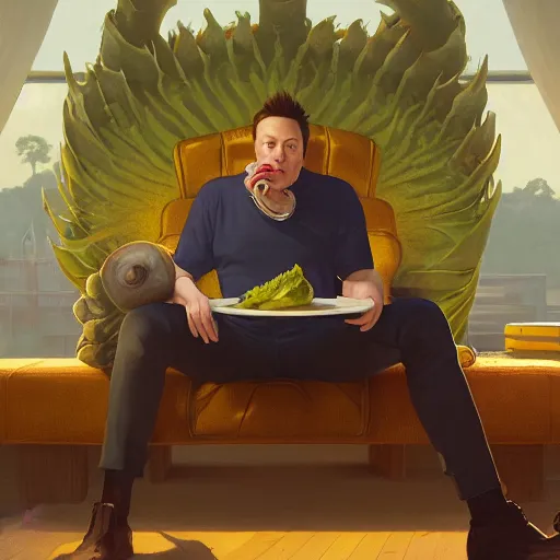 Prompt: elon musk eating a pickle, highly detailed vfx portrait, unreal engine, greg rutkowski, loish, rhads, caspar david friedrich, makoto shinkai and lois van baarle, ilya kuvshinov, rossdraws, elegent, tom bagshaw, alphonse mucha, global illumination, detailed and intricate environment.