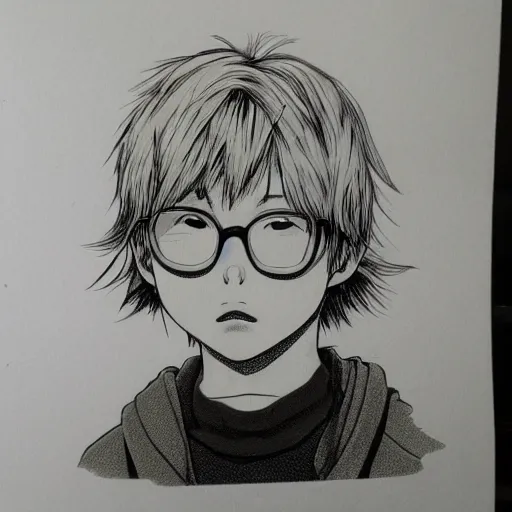 Prompt: a portait of a boy from inio asano, detailed