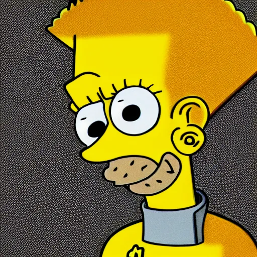 Prompt: Bart Simpson, as drawn by Sofija Skrebic, artstation, 8K