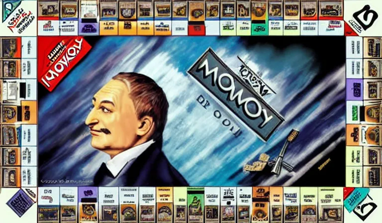 Image similar to the box art for monopoly : divine comedy edition