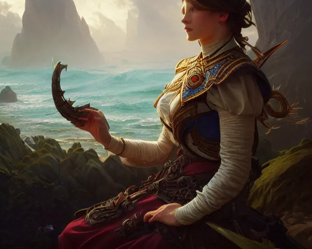 Image similar to photography of anton otto fischer, deep focus, d & d, fantasy, intricate, elegant, highly detailed, digital painting, artstation, concept art, matte, sharp focus, illustration, hearthstone, art by artgerm and greg rutkowski and alphonse mucha