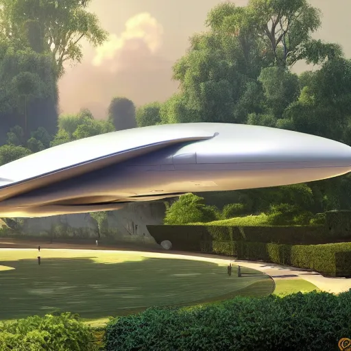 Image similar to a futuristic giant military design boeing architecture in a perfect french garden, Very detailed and perfectly readable fine and soft relevant out lines soft edges painting by beautiful walt disney animation films of the late 1990s and Thomas Cole in HD, nice lighting, perfect readability, UHD upscale