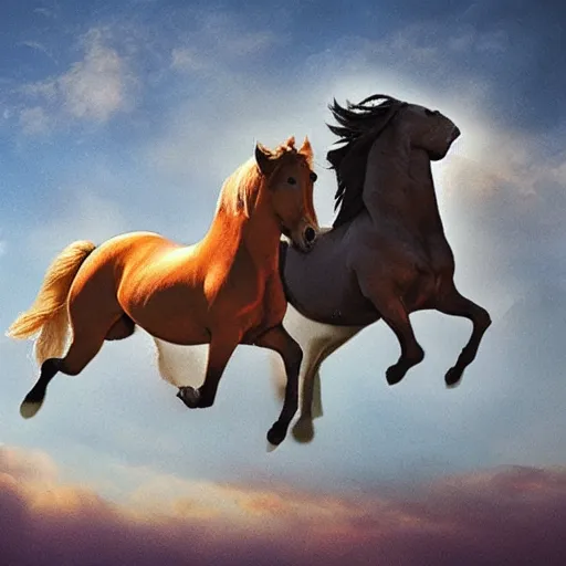 Image similar to horses ascending to a higher plane