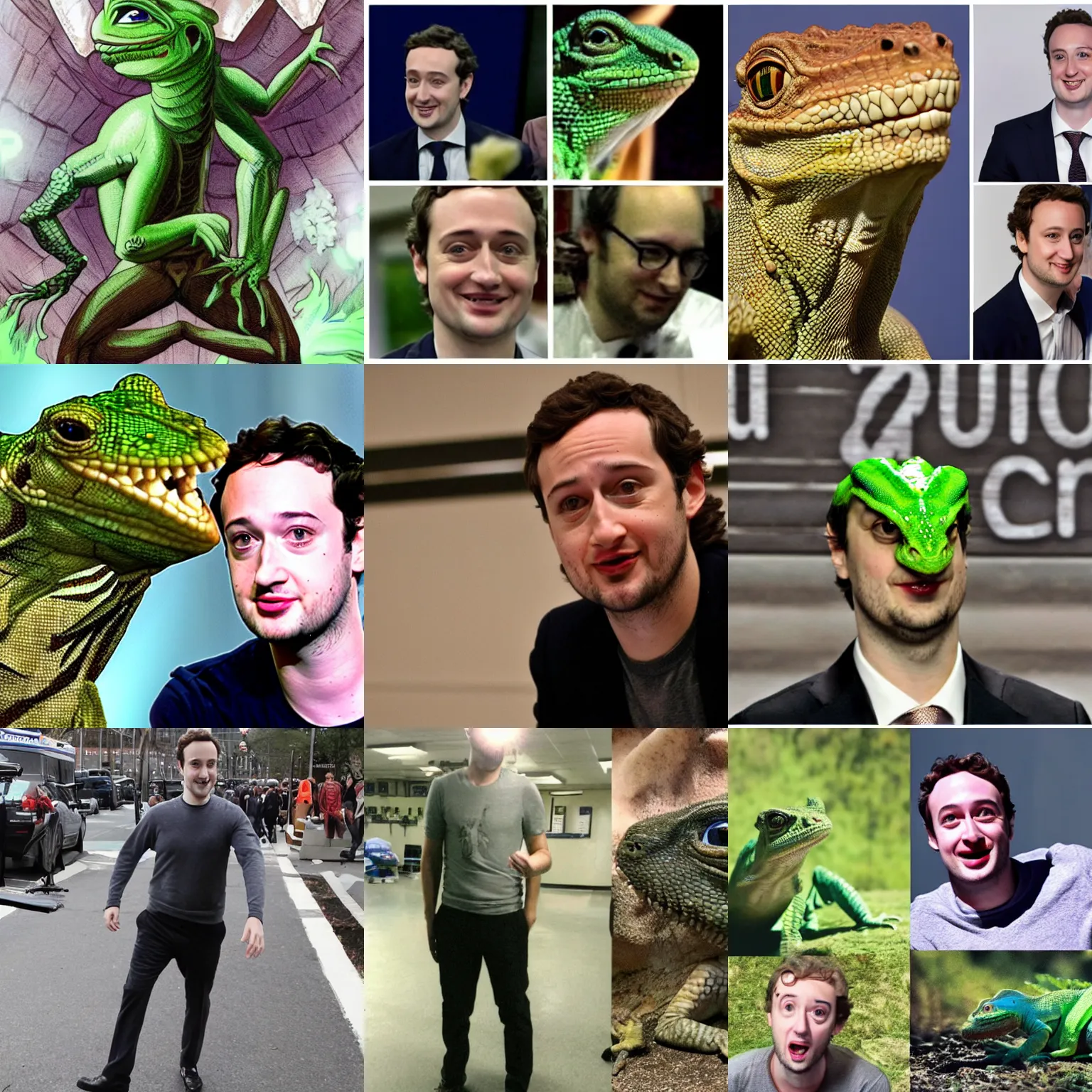 Prompt: zucc as a lizard person