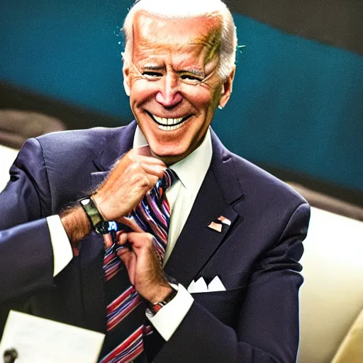 Prompt: joe biden tripping on acid