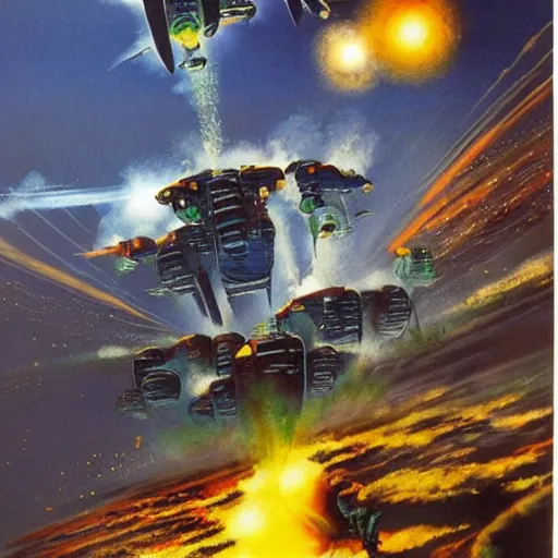 Image similar to a spectacular chris foss painting, detailed, epic