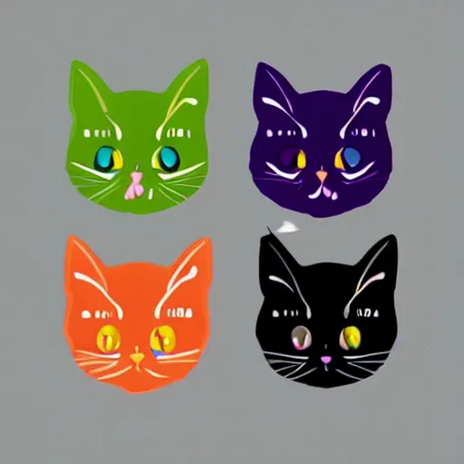 Prompt: 5 cute cats different colors, trending on artstation