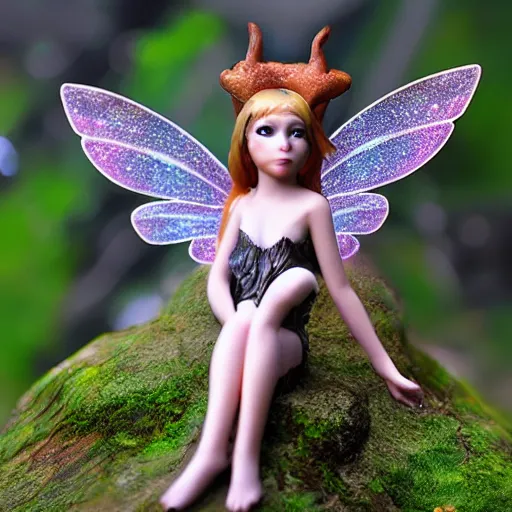 Image similar to fantasy photography wide angle waterside deer fairy ultrarealistic 1 5 0 mpx