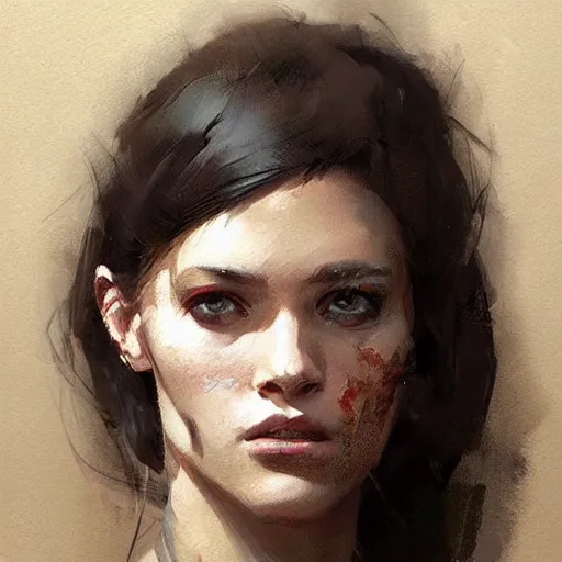 Prompt: Female Portrait. Art by Greg Rutkowski.