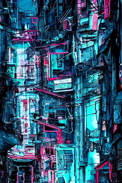 Image similar to cyberpunk style art of istanbul