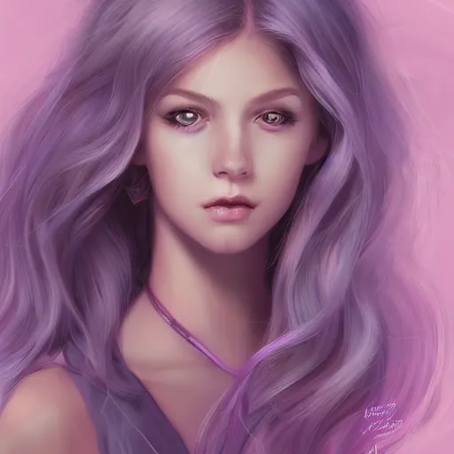 Image similar to teen girl, lavender hair, gorgeous, amazing, elegant, intricate, highly detailed, digital painting, artstation, concept art, sharp focus, illustration, art by Ross tran