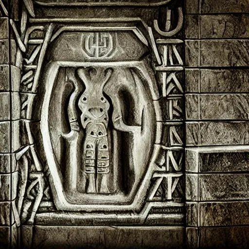 Prompt: hollow mysterious eerie ancient alien mausoleum hidden scriptures engraved on its walls, extremely high detail, photo realistic, cinematic, dramatic, post processed