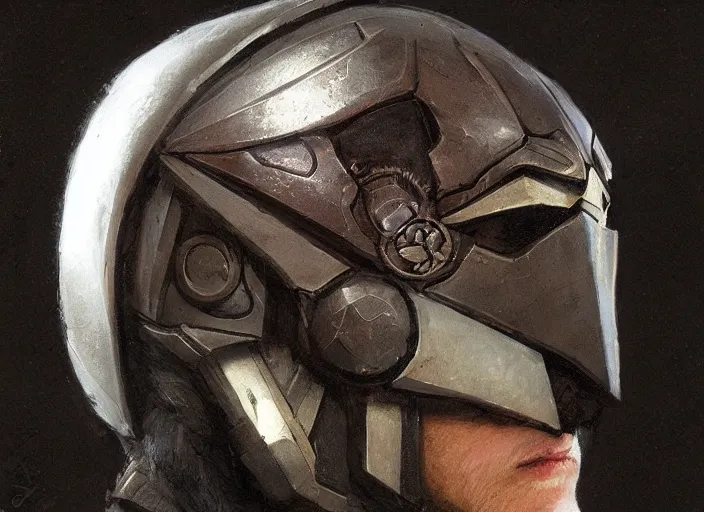 Image similar to portrait of raven themed helmet. concept art contest winner by bungie and greg rutkowski ( 2 0 0 7 ).