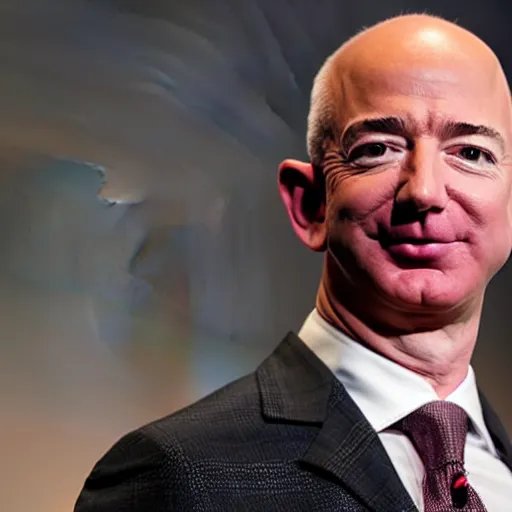Image similar to photo of jeff bezos with very very very long hair hair