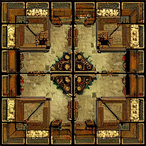 Prompt: dungeon floor tiles for game, in style of rembrandt