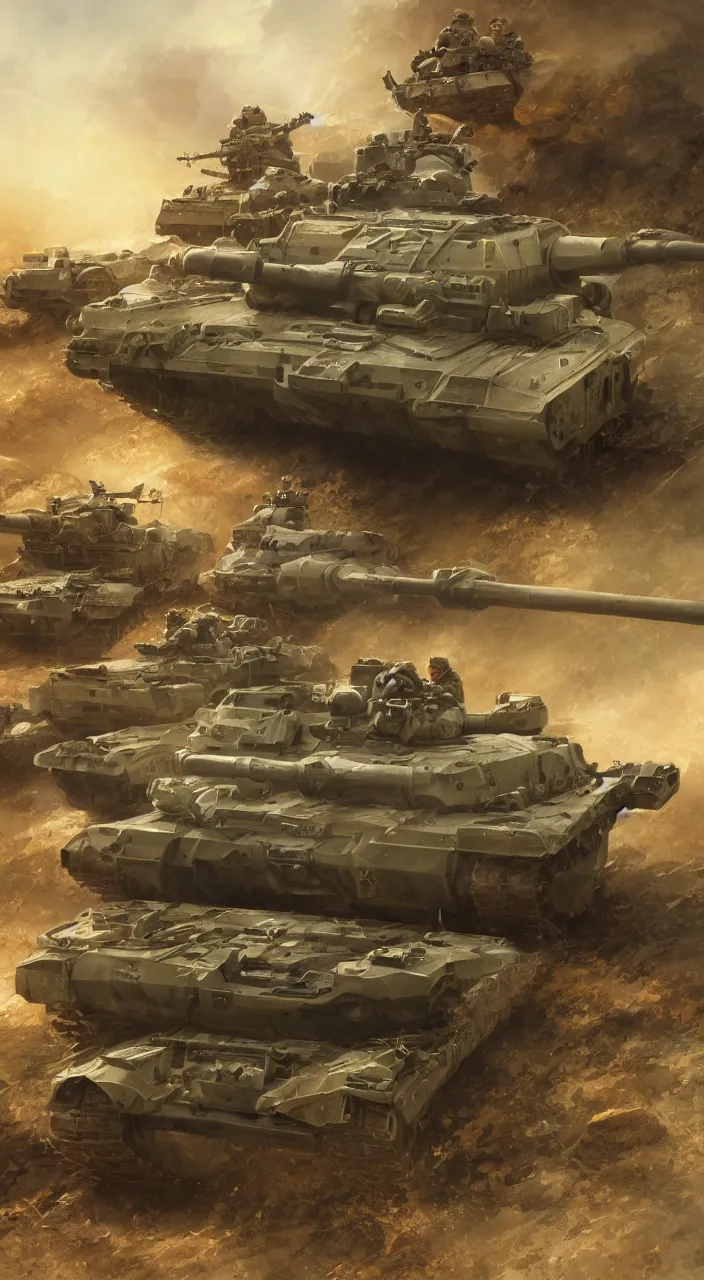 Image similar to army tank poster, detailed, centered, digital painting, artstation, concept art, donato giancola, Joseph Christian Leyendecker, WLOP, Boris Vallejo, Breathtaking, 8k resolution, extremely detailed, beautiful, establishing shot, artistic, hyperrealistic, beautiful face, octane render, cinematic lighting, dramatic lighting, masterpiece