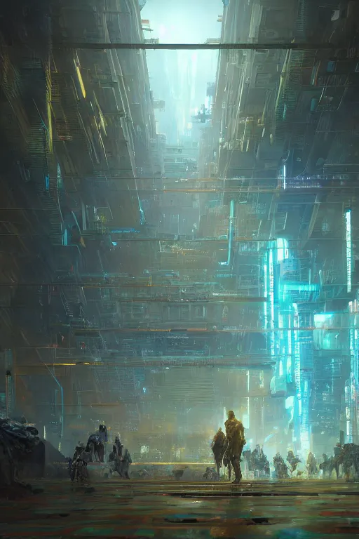 Image similar to A solarpunk very highly detailed supercomputer with very highly GUI in a very highly detailed cyberpunk middle age sci-fi style, digital rational painting art by Greg Rutkowski and Reka Nyari, sci-fi highly detailed, digital concept art, Dimensional cyan gold natural light, sharp focus, Golden Ratio illustration, realistic concept art by Stephen Hickman and James Gurney and Hiromasa Ogura Ghost in the Shell rendered in Octane Render, From the distance